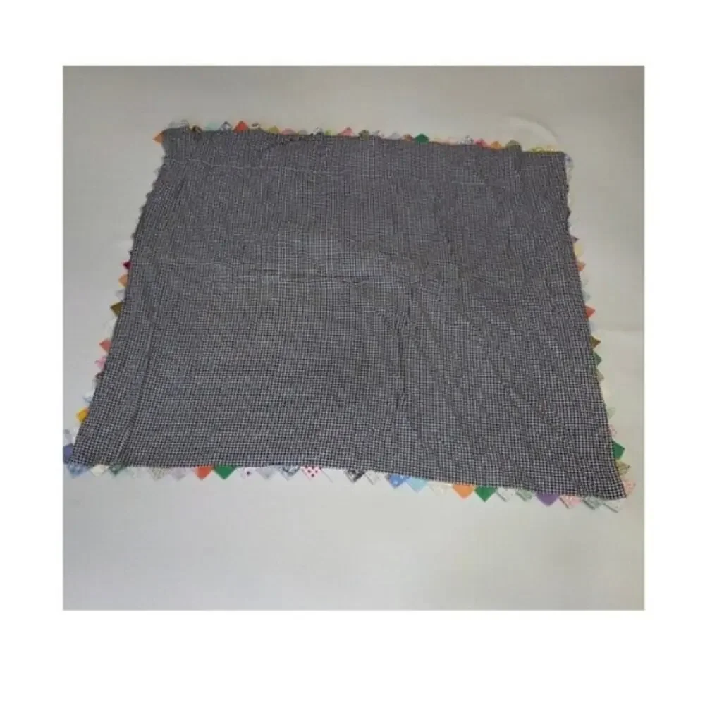 VTG Handmade Colorful Scrappy Memory Lap Blanket Crib Tied Quilt Granny Cottage